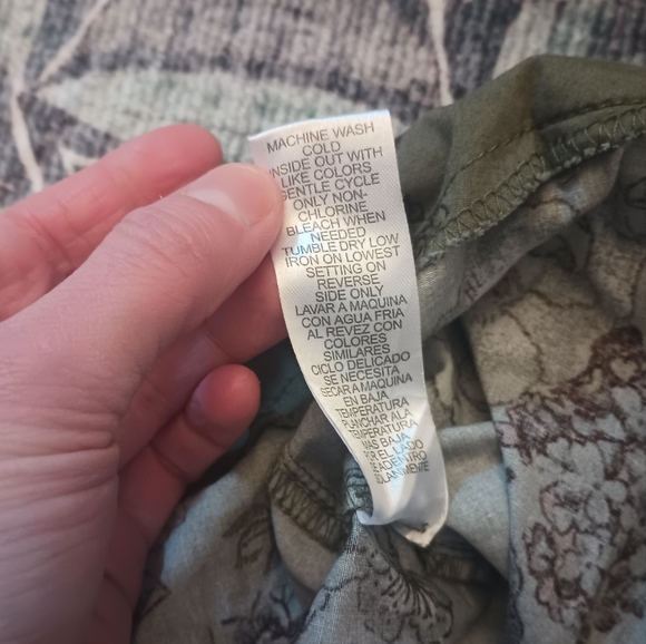 Democracy Womens Forest Fairy Grunge Floral Cargo Pants 14 Green Utility Boho - Picture 8 of 11